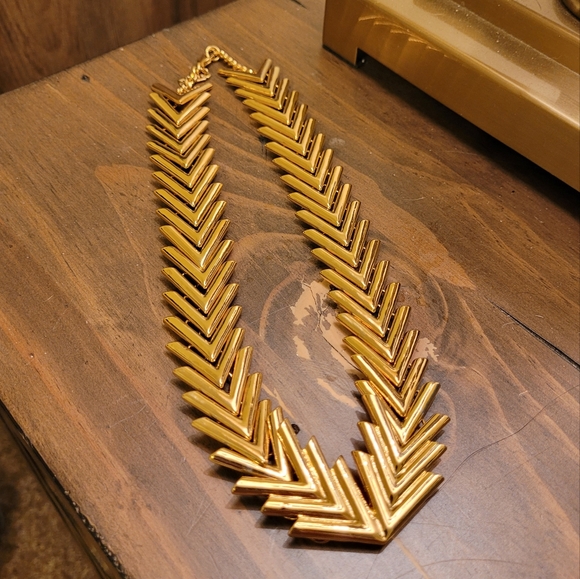BaubleBar Jewelry - Baublebar Articulated Chevron Gold Tone Chunky Statement Necklace